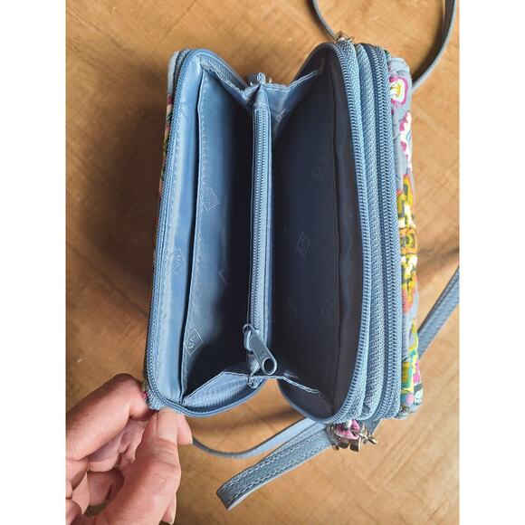 Vera‎ Bradley RFID All In One Crossbody Painted Medallions Aztec Retro 90s Blue - Picture 5 of 6